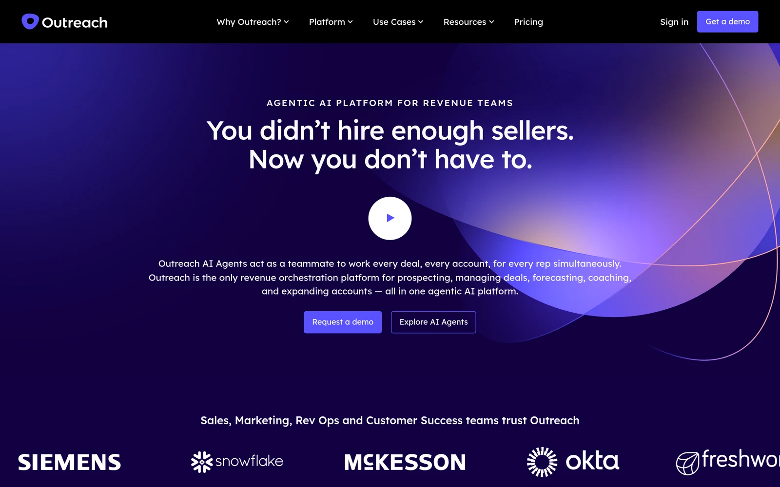 Screenshot of the Outreach website