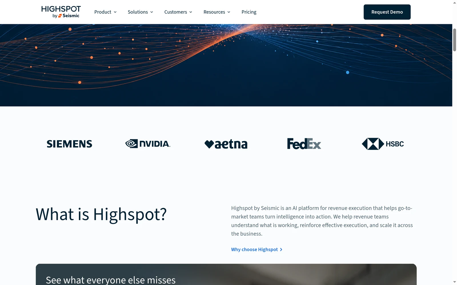 Screenshot of the Highspot website