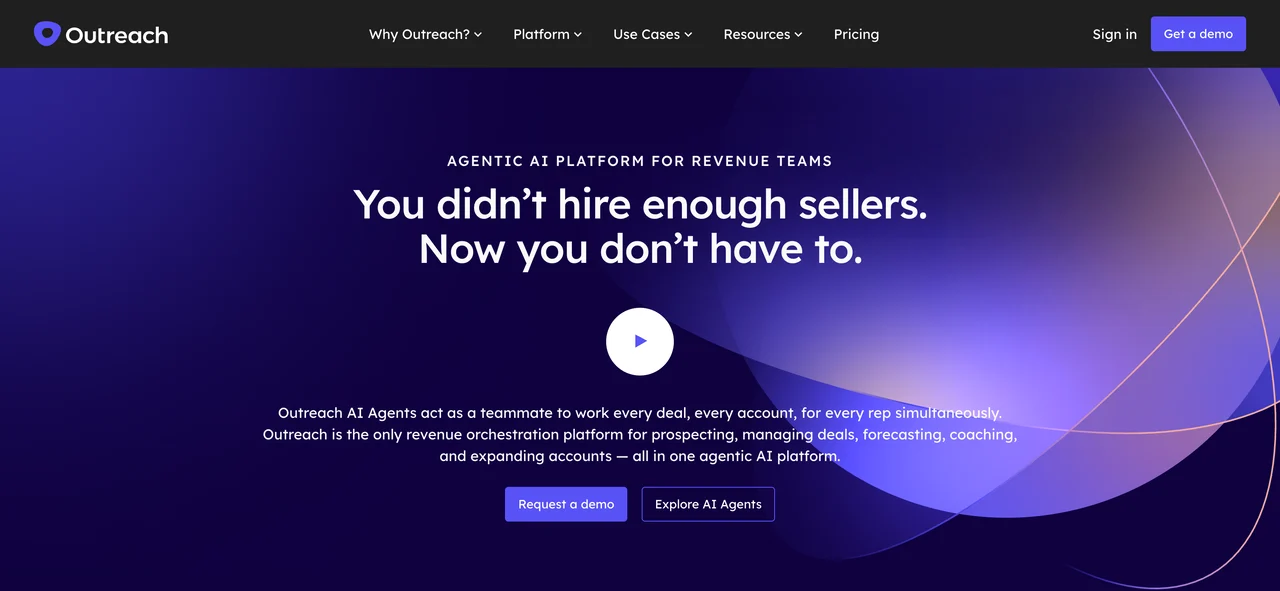 Screenshot of the Outreach website