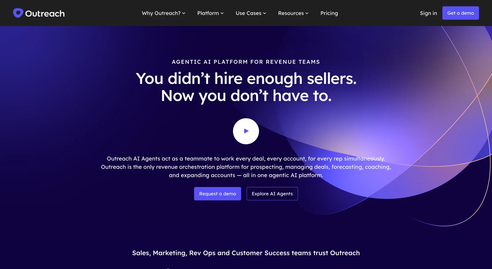 Screenshot of the Outreach website